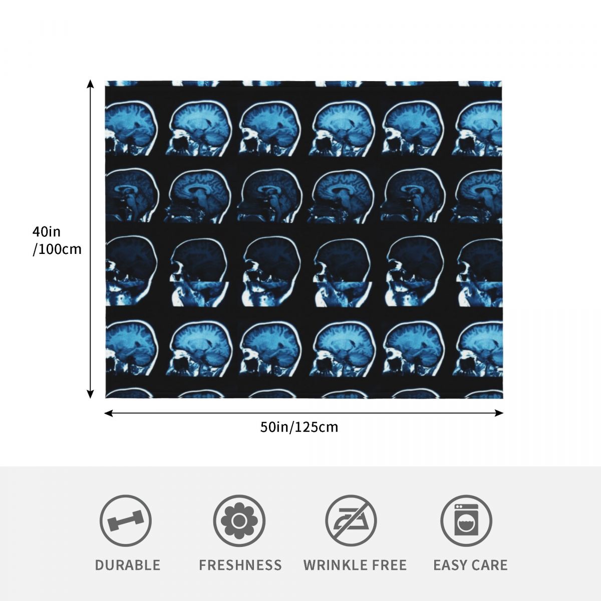 Brain MRI x-ray Throw Blanket  - đánh giá và giá 3D Printing X Ray