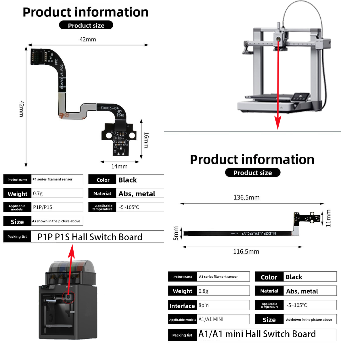 For A1/A1mini/P1P/P1S Hall Swi - đánh giá và giá 3D Printing Fff