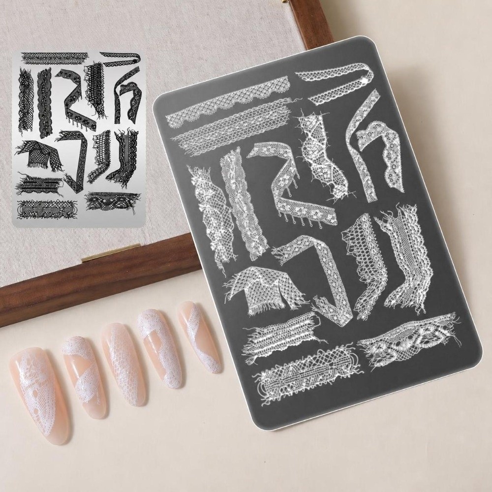 Lace Ribbon Nail Stamping Plat - đánh giá và giá 3D Printing Templates Free