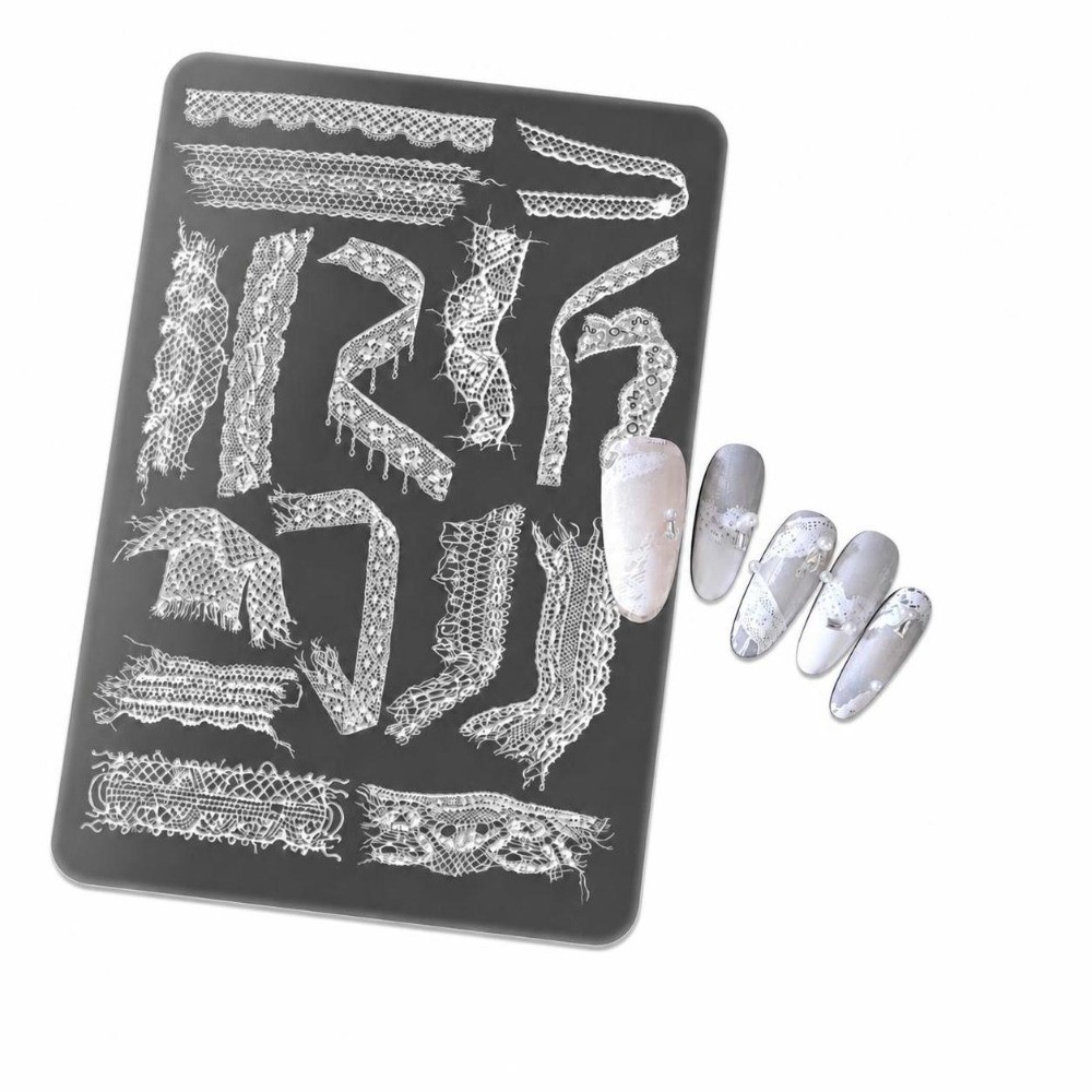 Lace Ribbon Nail Stamping Plat - đánh giá và giá 3D Printing Templates Free