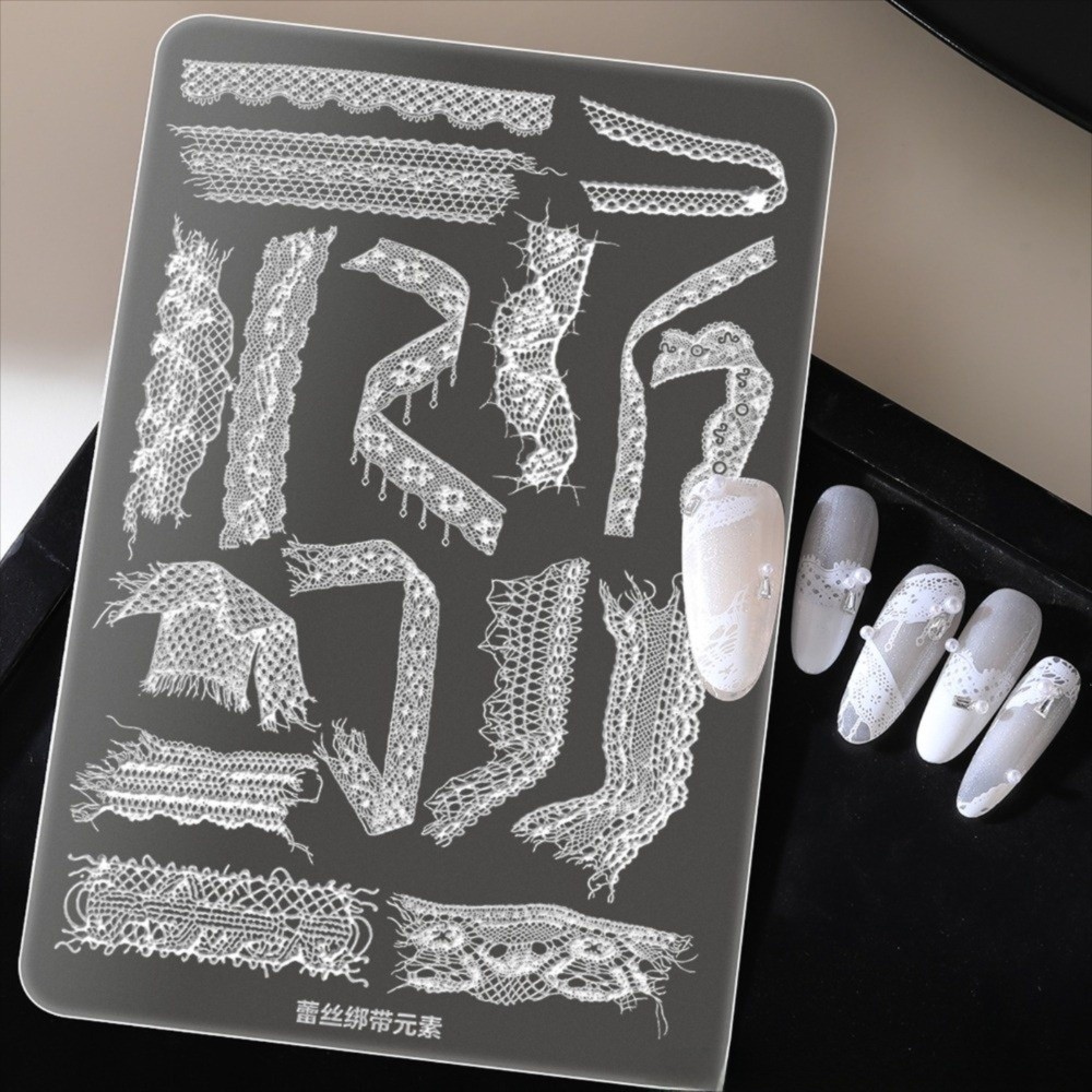 Lace Ribbon Nail Stamping Plat - đánh giá và giá 3D Printing Templates Free