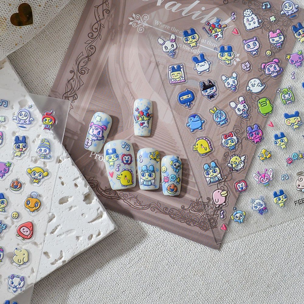 Tamagotchi Cartoon 3D Embossed - đánh giá và giá 3D Printing Nails