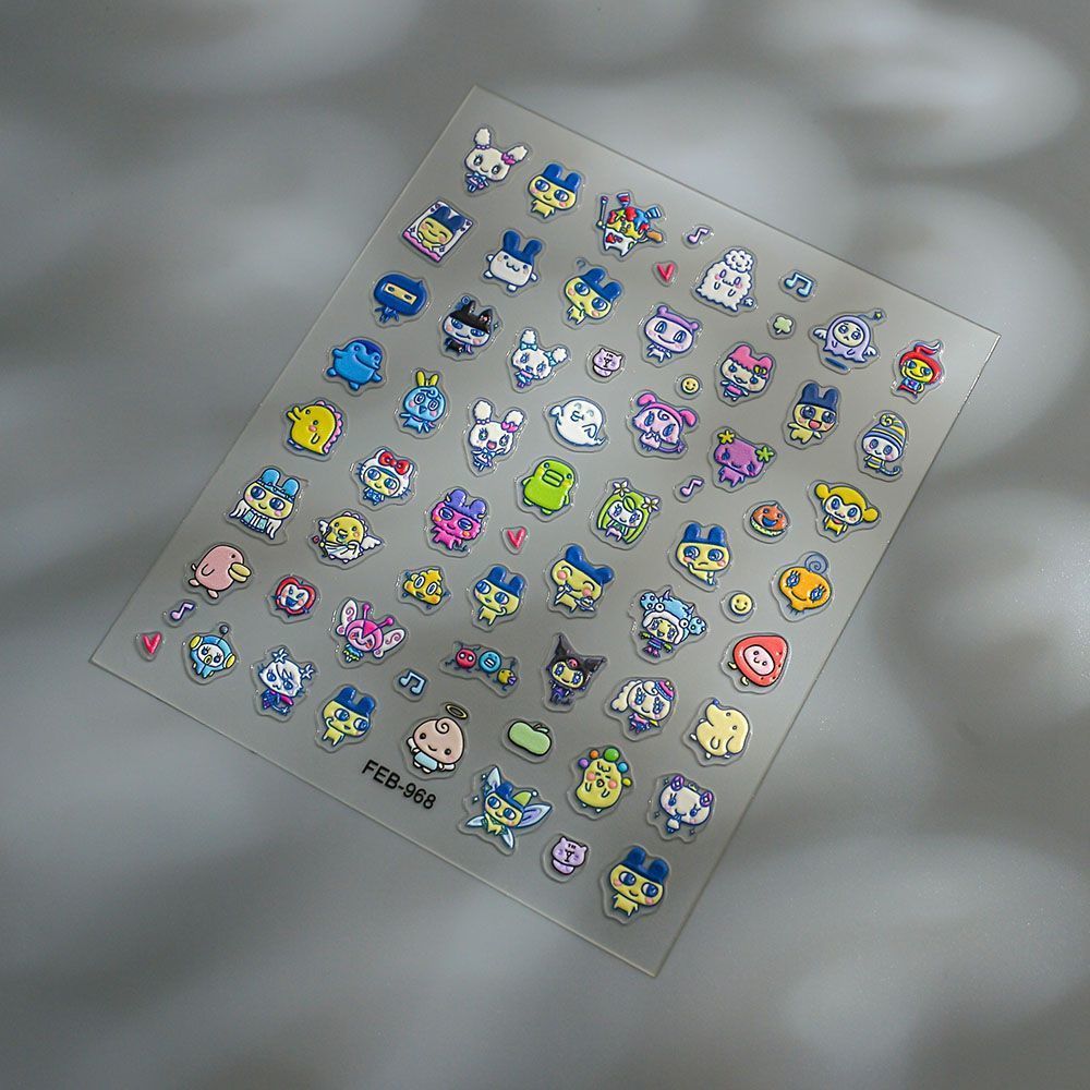 Tamagotchi Cartoon 3D Embossed - đánh giá và giá 3D Printing Nails