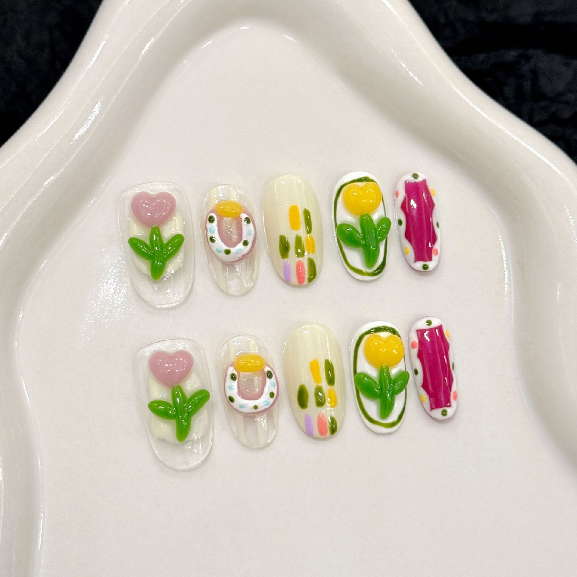 10pcs Handmade Press on Nails  - đánh giá và giá 3D Printing Nails