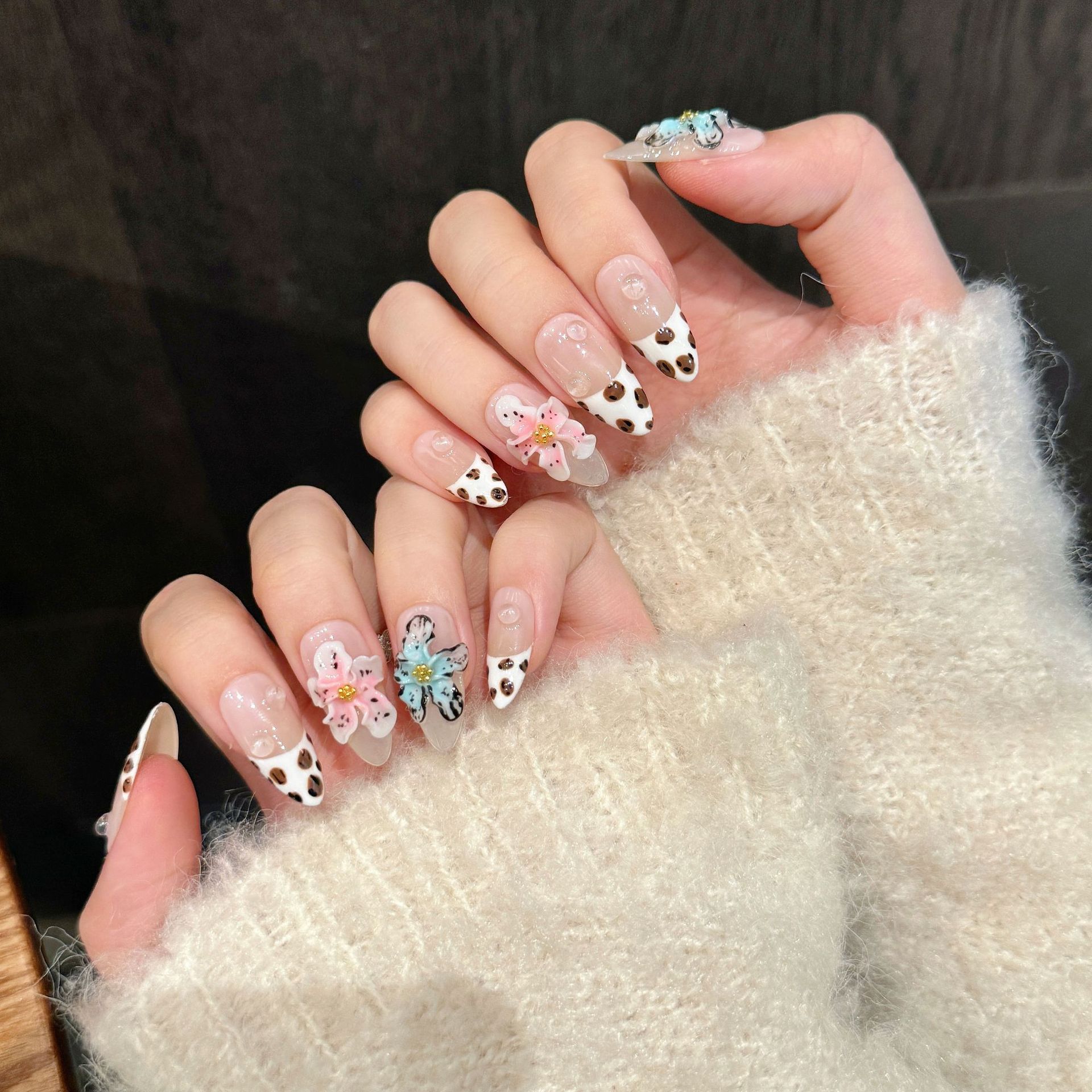 10pcs Glossy Almond Handmade F - đánh giá và giá 3D Printing Nails
