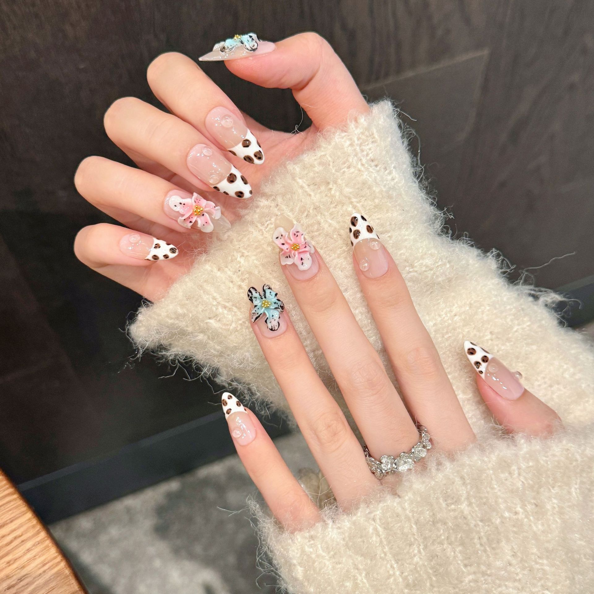 10pcs Glossy Almond Handmade F - đánh giá và giá 3D Printing Nails