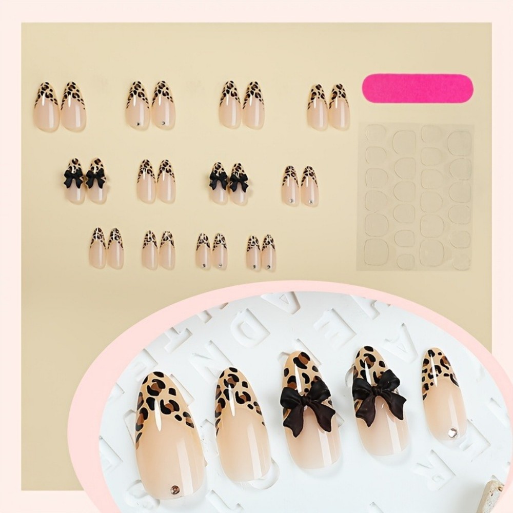 24pcs French Almond Press on N - đánh giá và giá 3D Printing Nails