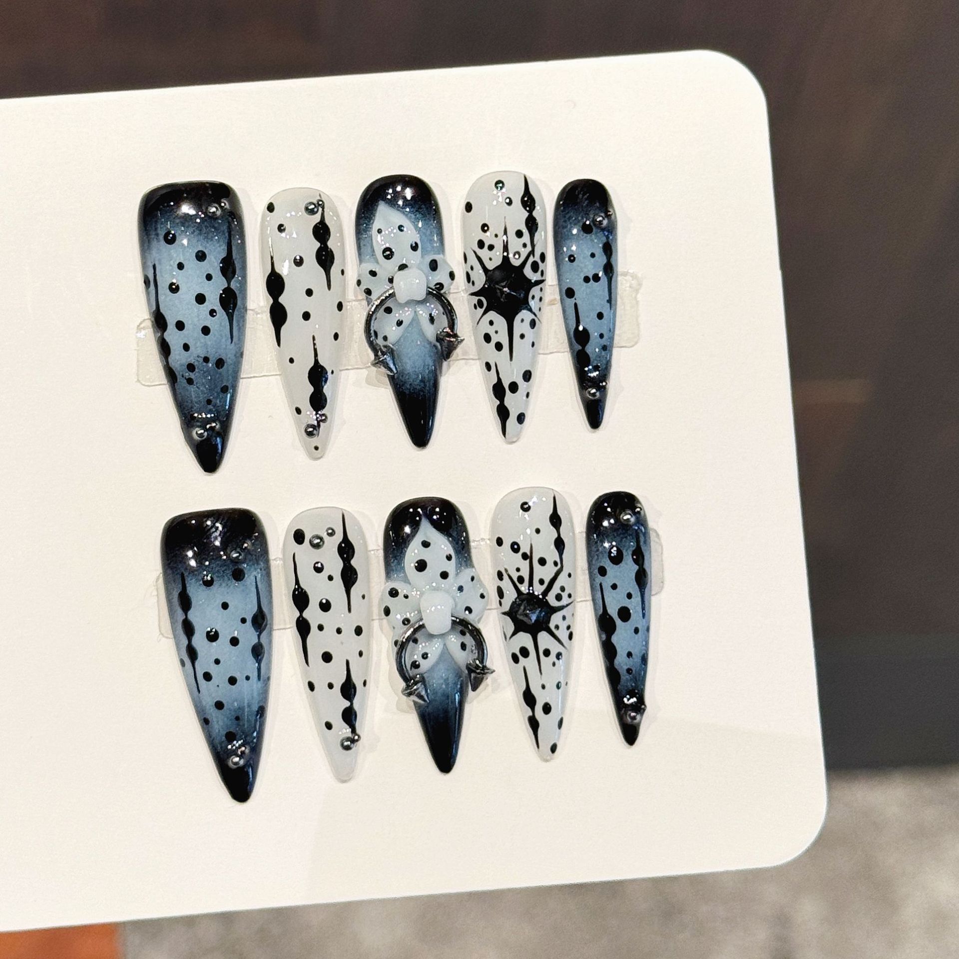 10pcs Gradient Ink Blue Handma - đánh giá và giá 3D Printing Nails